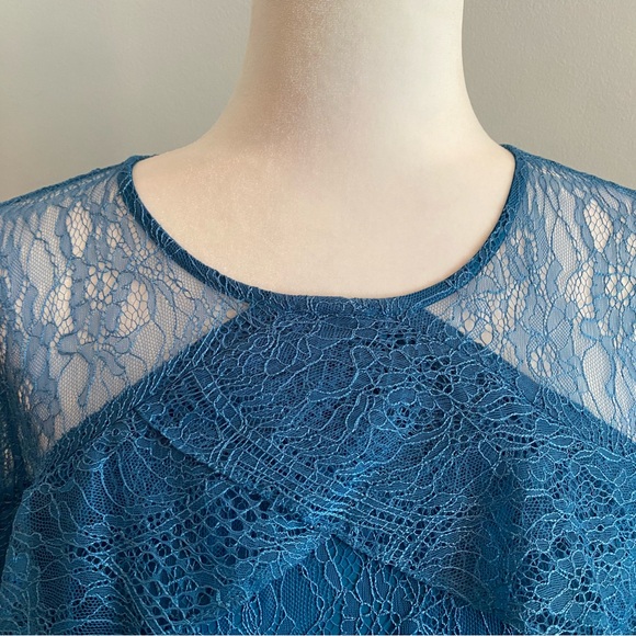 NWT Nanette Lenore Peacock Blue Lace Dress, Size 12 - Picture 8 of 12